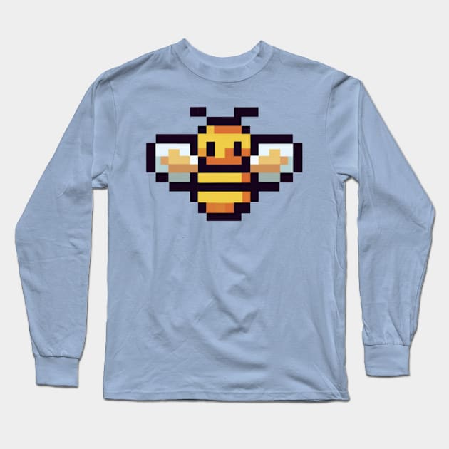 Cute Bee Pixel Art Long Sleeve T-Shirt by christinegames